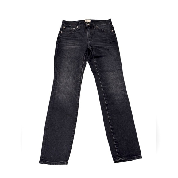 J. Crew Denim 9” Toothpick Black Goth Jeans Size 24P - Picture 1 of 4